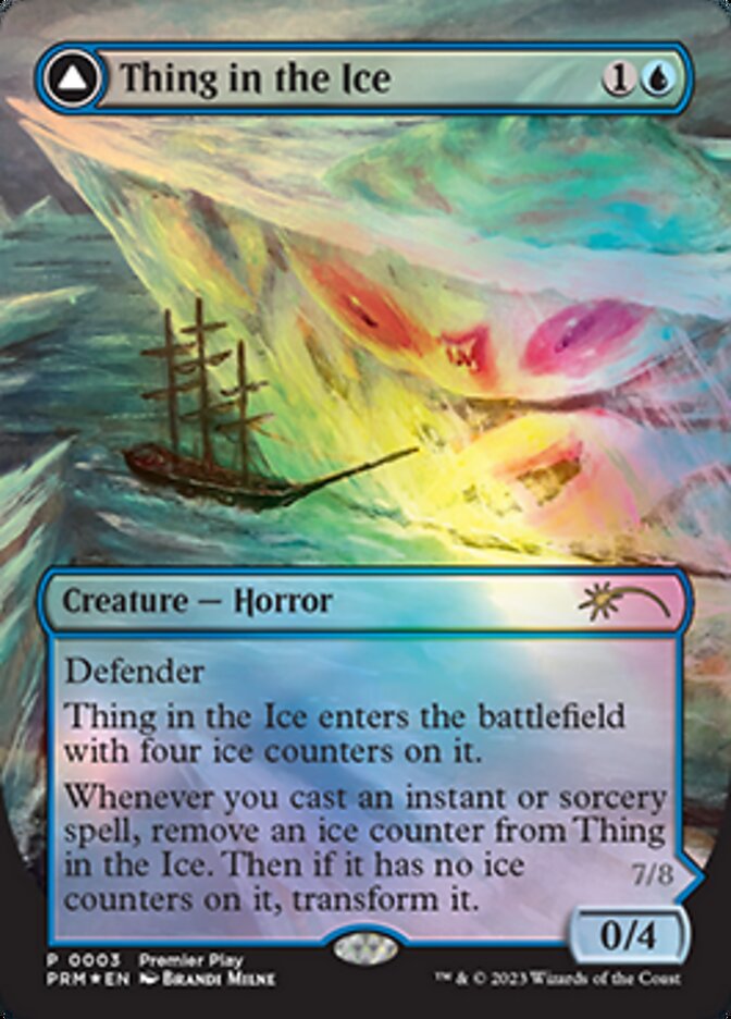 Thing in the Ice // Awoken Horror (Borderless Alternate Art) [Regional Championship Qualifiers 2023] | Golgari Games