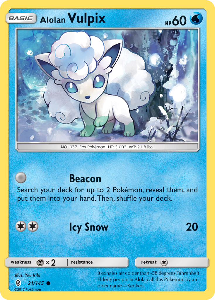 Alolan Vulpix (21/145) [Sun & Moon: Guardians Rising] | Golgari Games