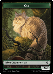 Drake // Cat Double-Sided Token [Murders at Karlov Manor Commander Tokens] | Golgari Games