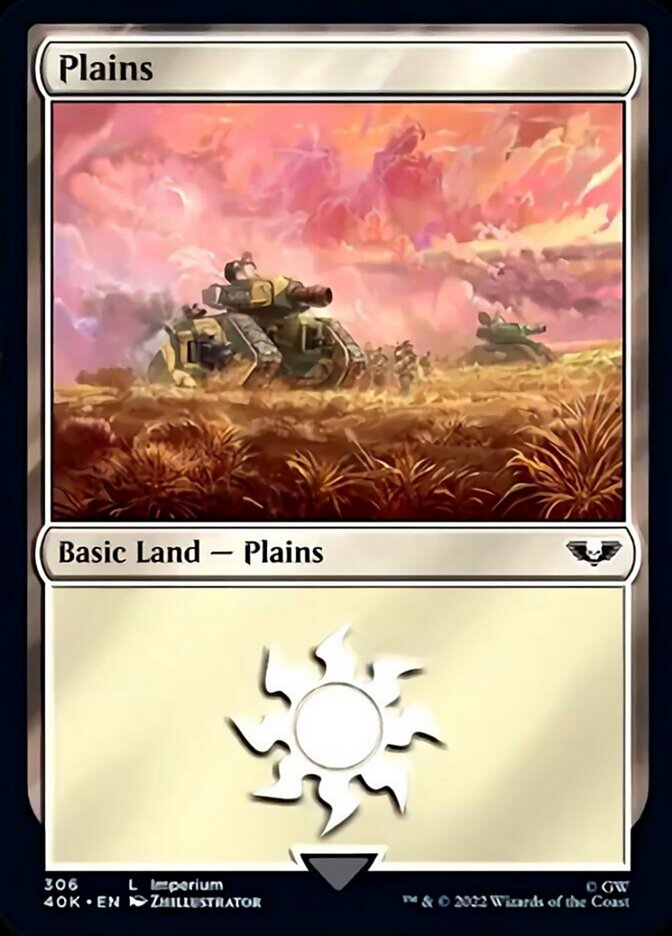 Plains (306) (Surge Foil) [Universes Beyond: Warhammer 40,000] | Local Legends