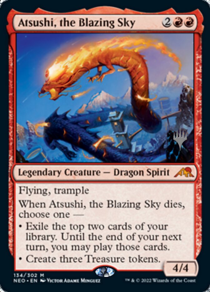 Atsushi, the Blazing Sky (Promo Pack) [Kamigawa: Neon Dynasty Promos] | Golgari Games