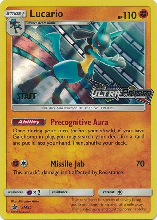 Lucario (SM95) (Staff Prerelease Promo) [Sun & Moon: Black Star Promos] | Golgari Games