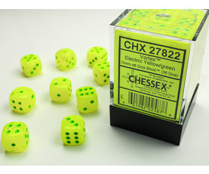 Chessex 16mm D6 Dice Block - 12 Dice Set -Vortex | Golgari Games