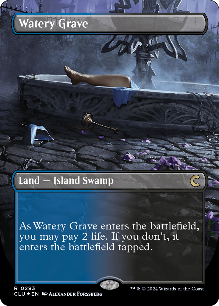 Watery Grave (Borderless) [Ravnica: Clue Edition] | Golgari Games