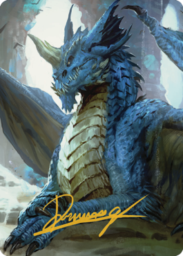 Young Blue Dragon Art Card (Gold-Stamped Signature) [Commander Legends: Battle for Baldur's Gate Art Series] | Local Legends