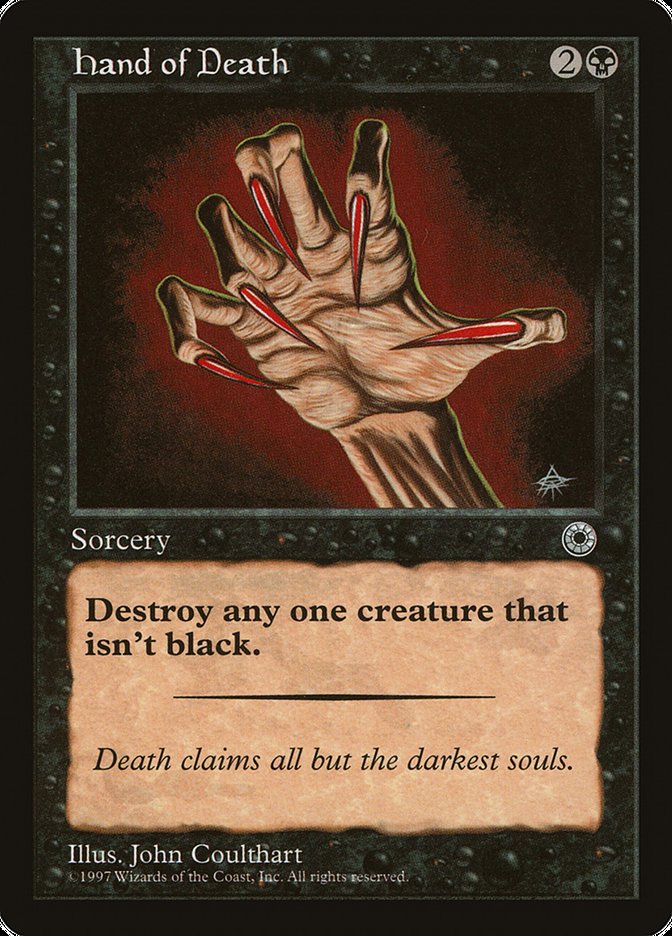 Hand of Death (Without Creature Color Explanation) [Portal] | Golgari Games