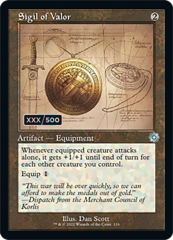 Sigil of Valor (Retro Schematic) (Serial Numbered) [The Brothers' War Retro Artifacts] | Local Legends