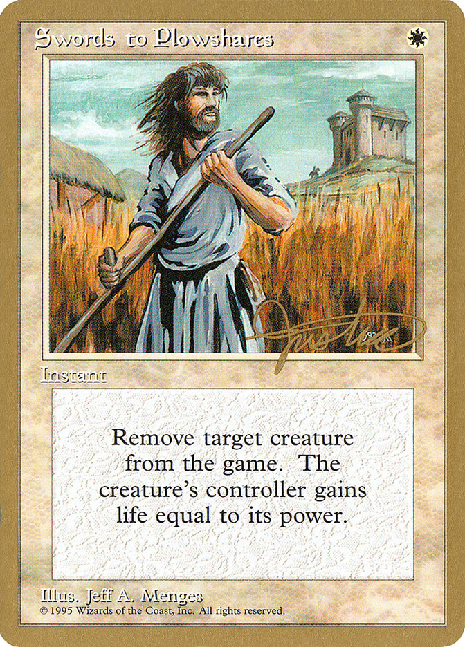 Swords to Plowshares (Mark Justice) [Pro Tour Collector Set] | Local Legends