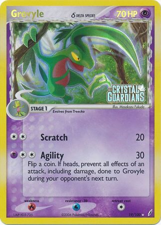 Grovyle (19/100) (Delta Species) (Stamped) [EX: Crystal Guardians] | Golgari Games