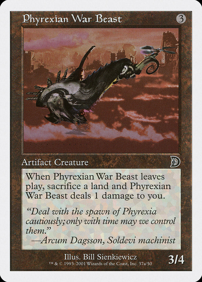 Phyrexian War Beast (Signature on Left) [Deckmasters] | Golgari Games