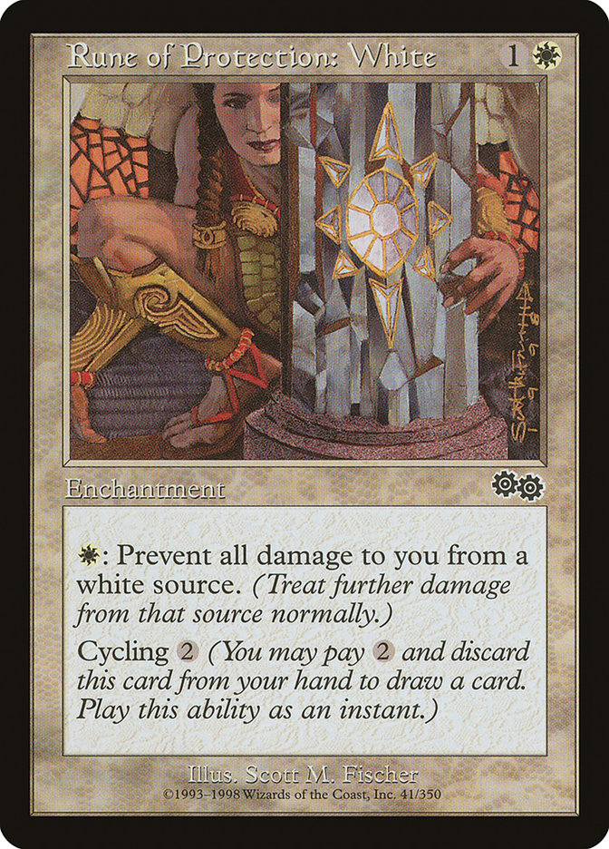 Rune of Protection: White [Urza's Saga] | Local Legends