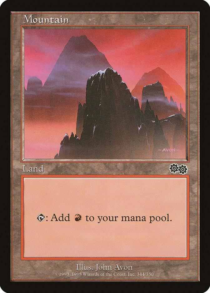 Mountain (344) [Urza's Saga] | Local Legends