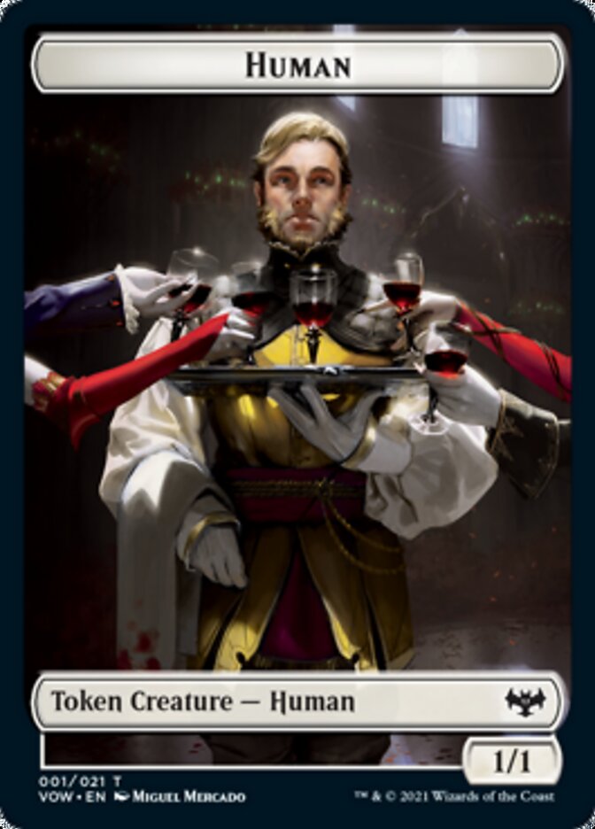 Human (001) // Spirit (002) Double-sided Token [Innistrad: Crimson Vow Tokens] | Golgari Games