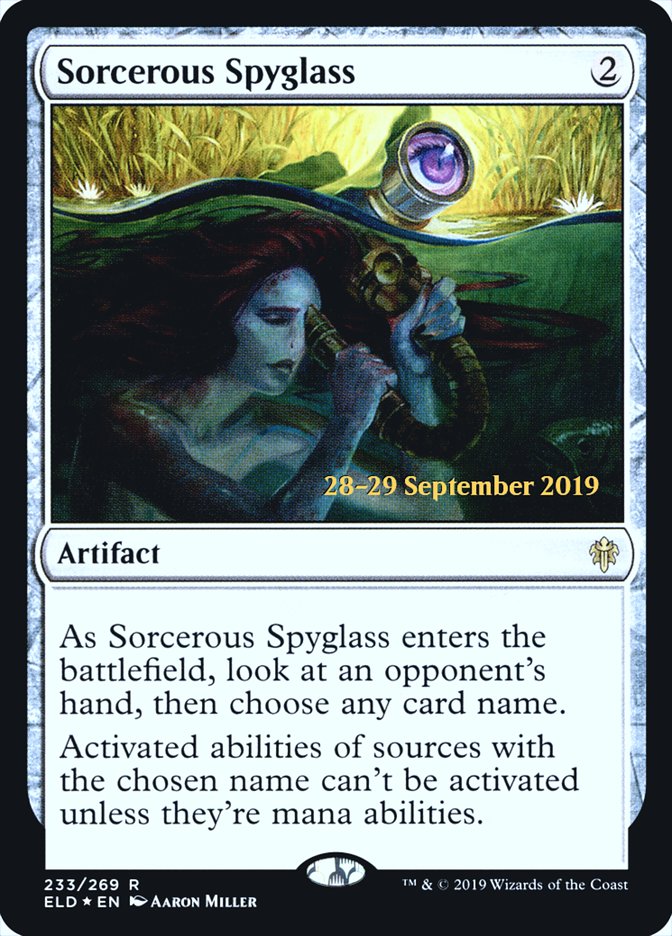 Sorcerous Spyglass [Throne of Eldraine Prerelease Promos] | Golgari Games