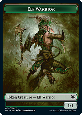 Dragon // Elf Warrior Double-Sided Token [Game Night: Free-for-All Tokens] | Golgari Games