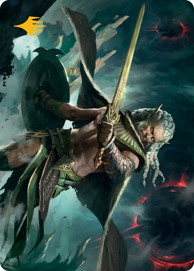 Serpent-Blade Assailant Art Card (40) (Gold-Stamped Signature) [March of the Machine Art Series] | Local Legends