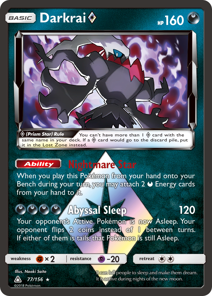 Darkrai (77/156) (Prism Star) [Sun & Moon: Ultra Prism] | Golgari Games