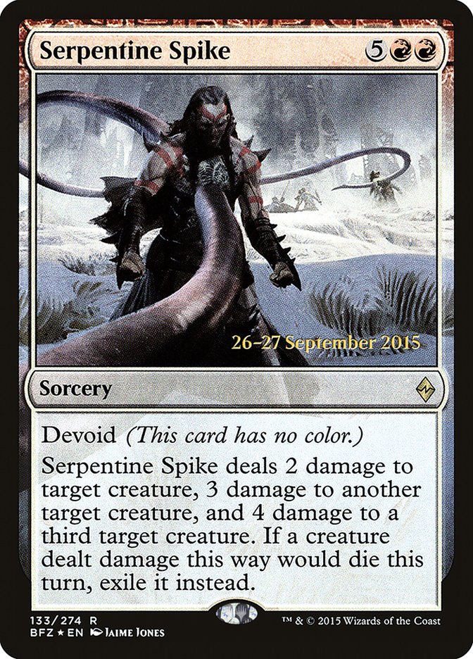 Serpentine Spike [Battle for Zendikar Prerelease Promos] | Golgari Games