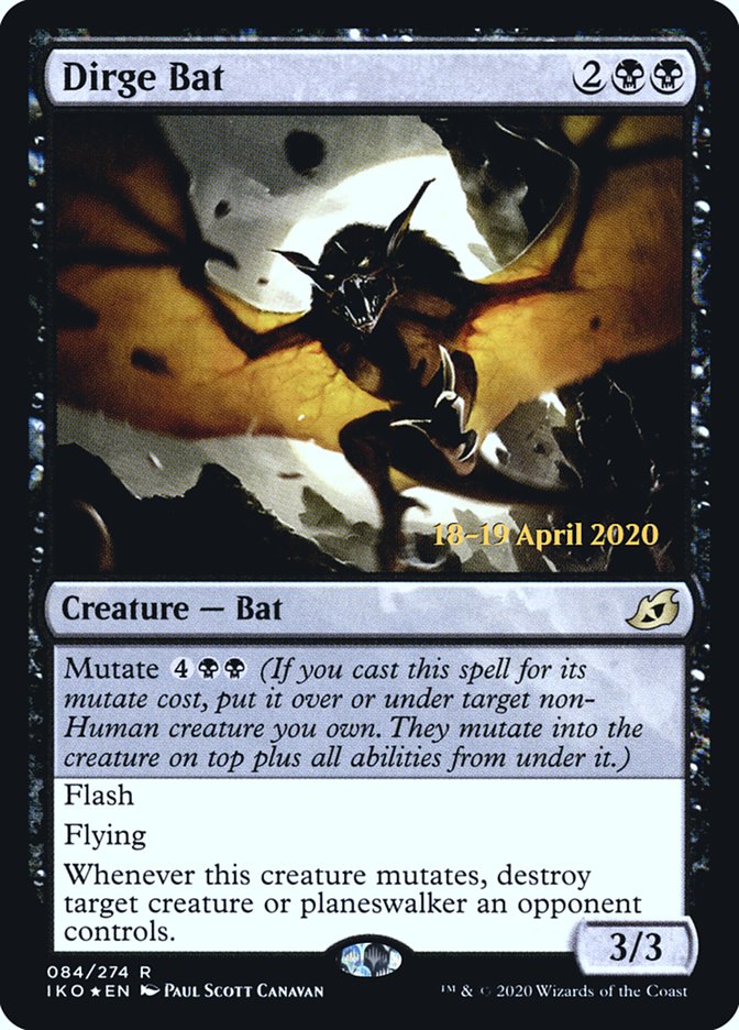 Dirge Bat [Ikoria: Lair of Behemoths Prerelease Promos] | Local Legends