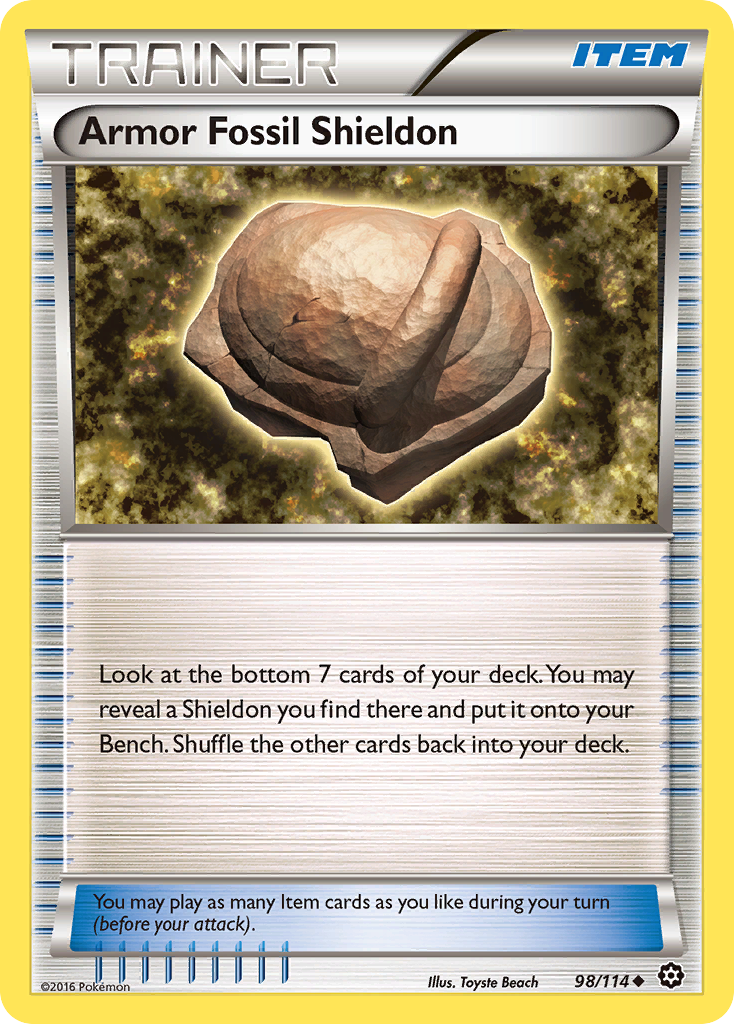 Armor Fossil Shieldon (98/114) [XY: Steam Siege] | Golgari Games