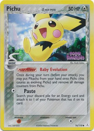 Pichu (76/110) (Delta Species) (Stamped) [EX: Holon Phantoms] | Golgari Games