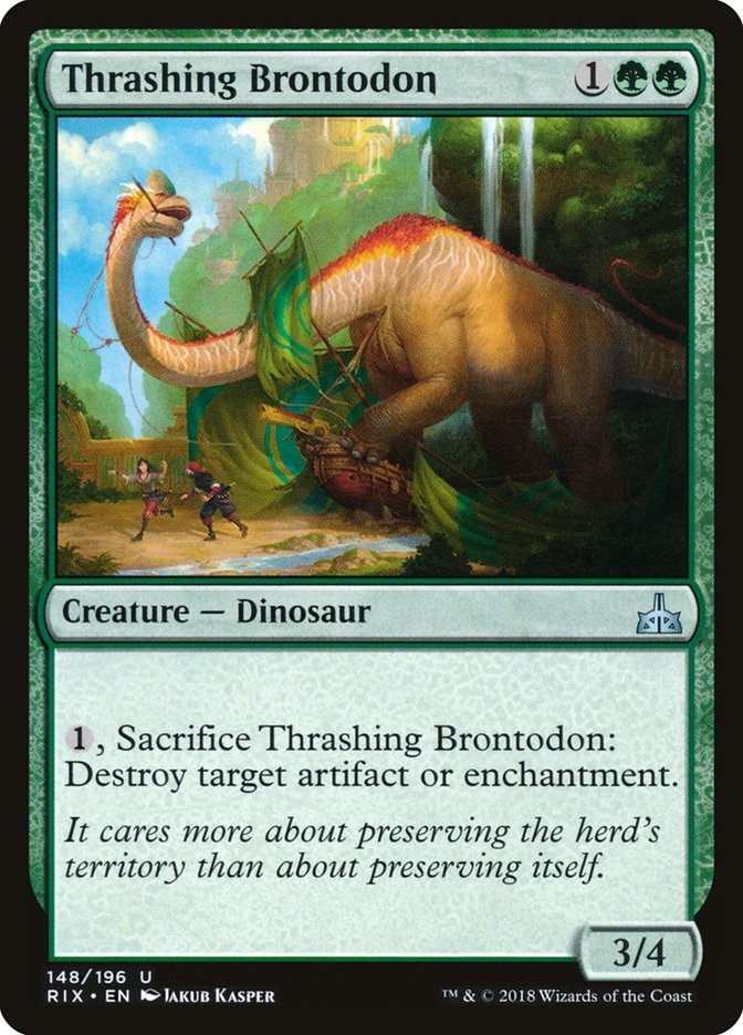 Thrashing Brontodon [Rivals of Ixalan] | Golgari Games