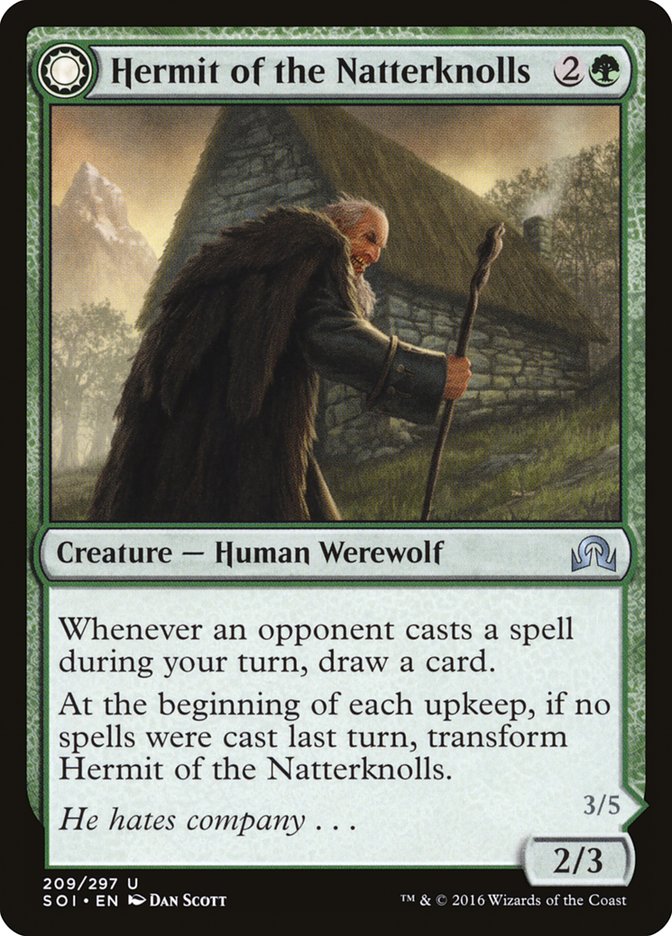Hermit of the Natterknolls // Lone Wolf of the Natterknolls [Shadows over Innistrad] | Local Legends