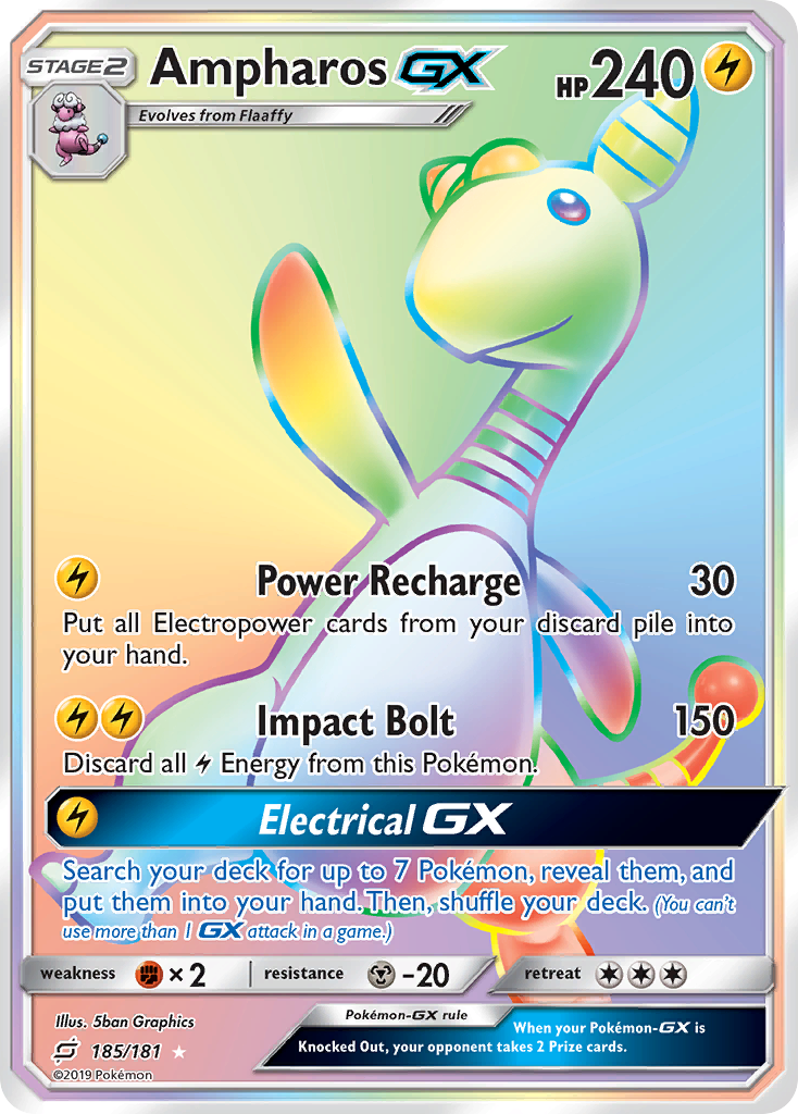 Ampharos GX (185/181) [Sun & Moon: Team Up] | Golgari Games