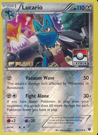 Lucario (63/124) (League Promo 1st Place) [XY: Fates Collide] | Golgari Games