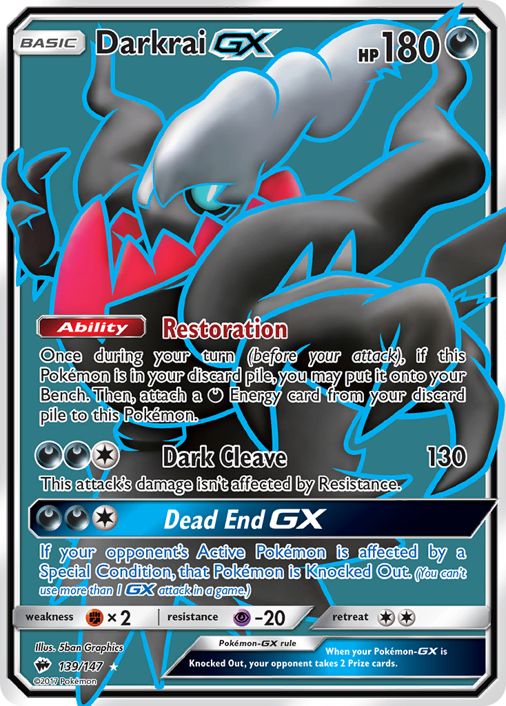 Darkrai GX (139/147) [Sun & Moon: Burning Shadows] | Golgari Games