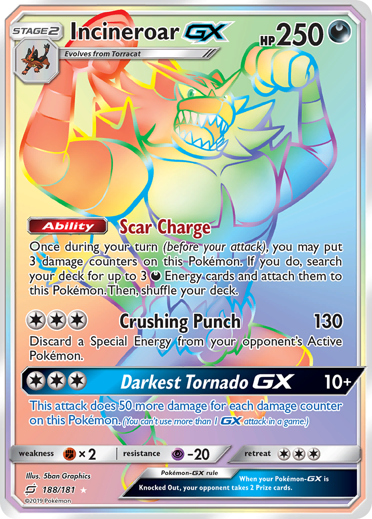 Incineroar GX (188/181) [Sun & Moon: Team Up] | Golgari Games