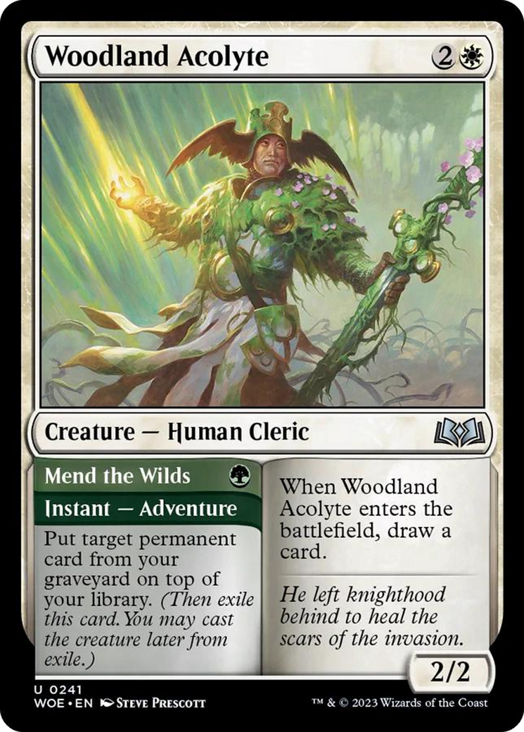 Woodland Acolyte // Mend the Wilds [Wilds of Eldraine] | Golgari Games