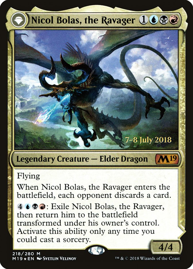 Nicol Bolas, the Ravager // Nicol Bolas, the Arisen [Core Set 2019 Prerelease Promos] | Golgari Games