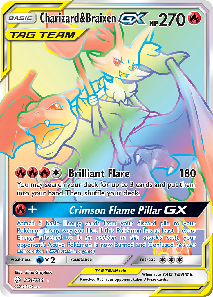 Charizard & Braixen GX (251/236) [Sun & Moon: Cosmic Eclipse] | Golgari Games