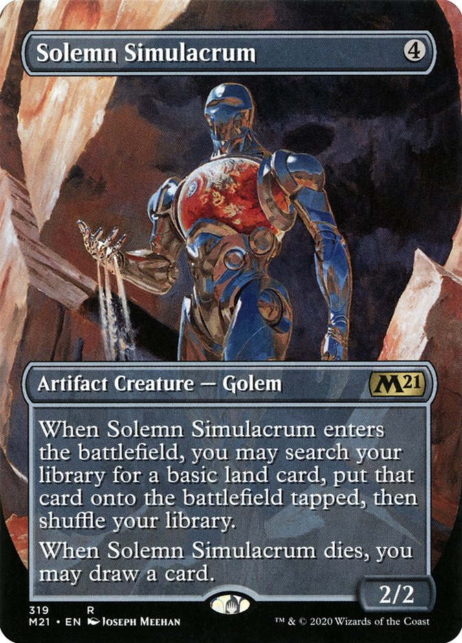 Solemn Simulacrum (Borderless Alternate Art) [Core Set 2021] | Local Legends