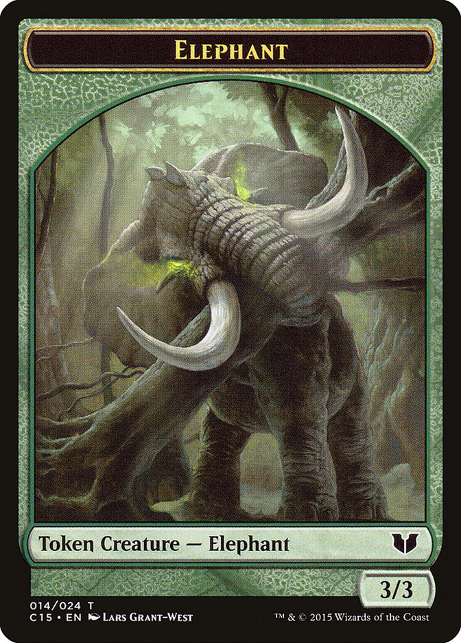 Elephant // Saproling Double-Sided Token [Commander 2015 Tokens] | Golgari Games