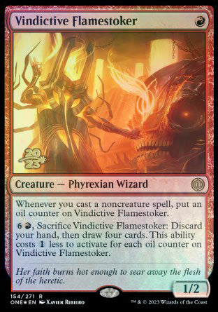 Vindictive Flamestoker [Phyrexia: All Will Be One Prerelease Promos] | Golgari Games