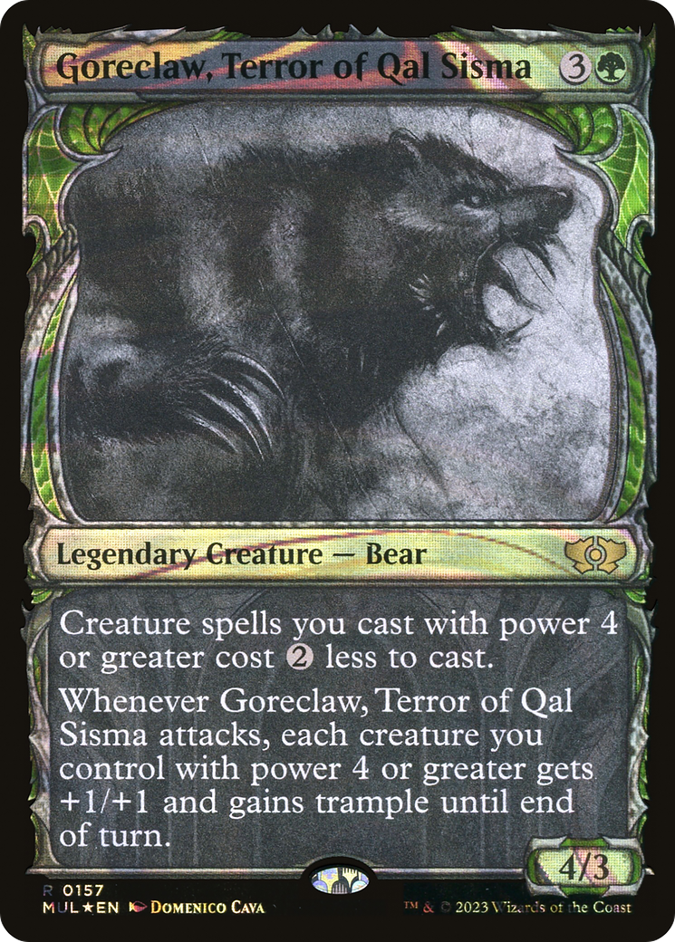 Goreclaw, Terror of Qal Sisma (Halo Foil) [Multiverse Legends] | Golgari Games