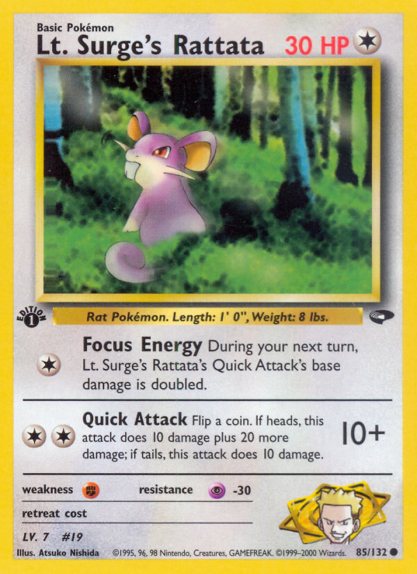 Lt. Surge's Rattata (85/132) [Gym Challenge 1st Edition] | Golgari Games