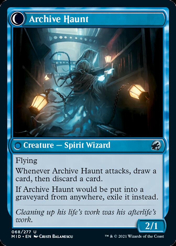 Overwhelmed Archivist // Archive Haunt [Innistrad: Midnight Hunt] | Golgari Games