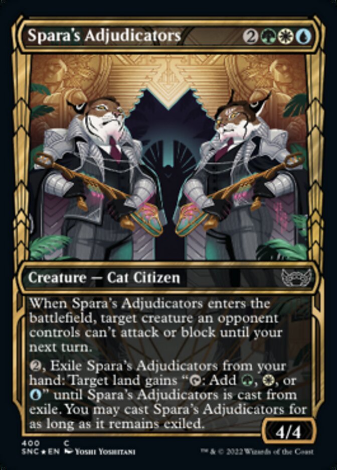 Spara's Adjudicators (Showcase Golden Age Gilded Foil) [Streets of New Capenna] | Golgari Games