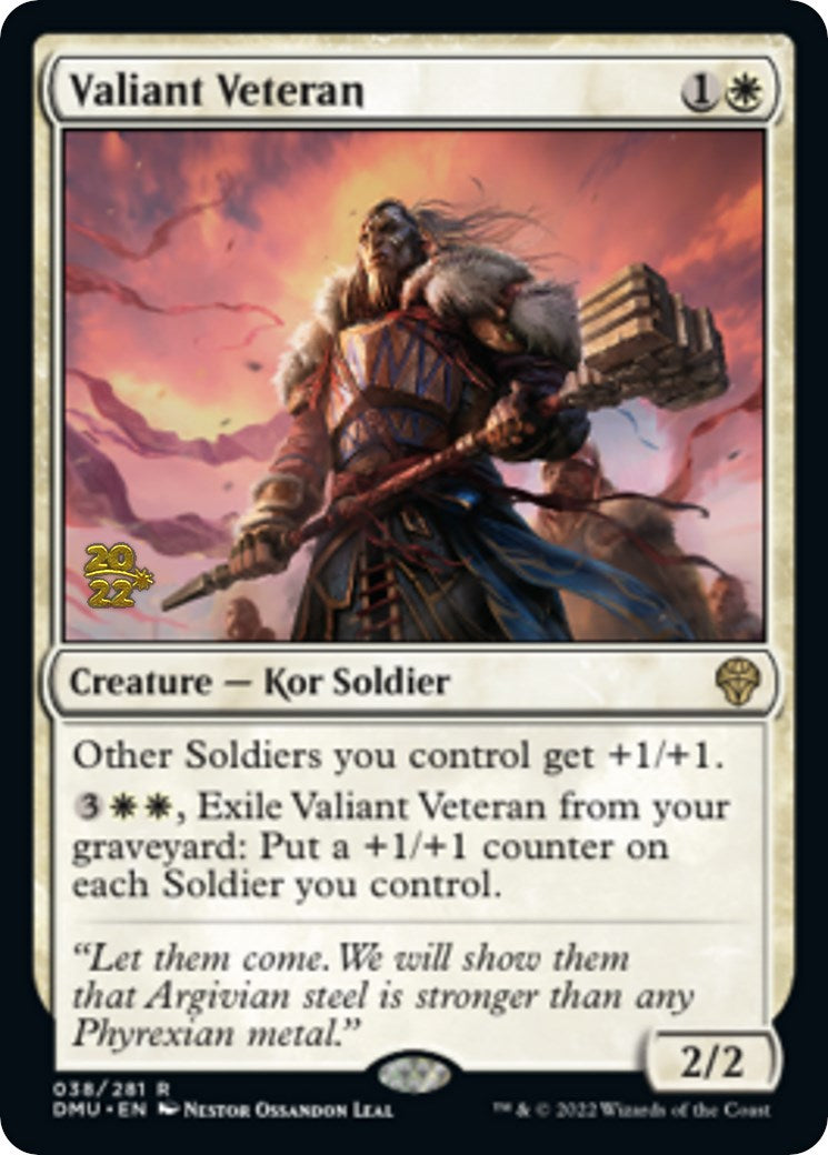 Valiant Veteran [Dominaria United Prerelease Promos] | Golgari Games