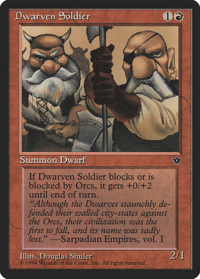 Dwarven Soldier (Douglas Shuler) [Fallen Empires] | Local Legends