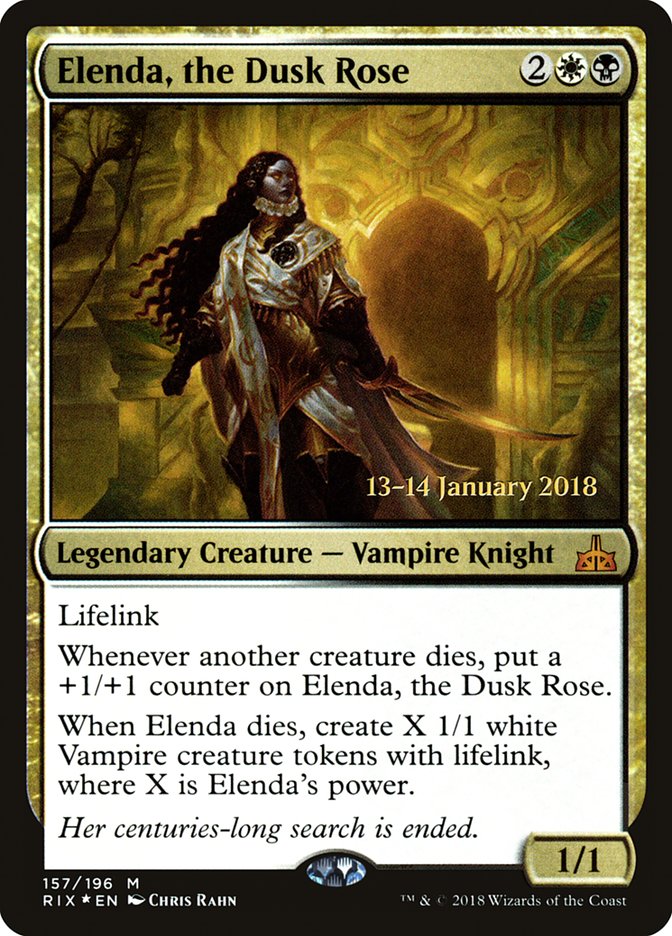 Elenda, the Dusk Rose [Rivals of Ixalan Prerelease Promos] | Local Legends