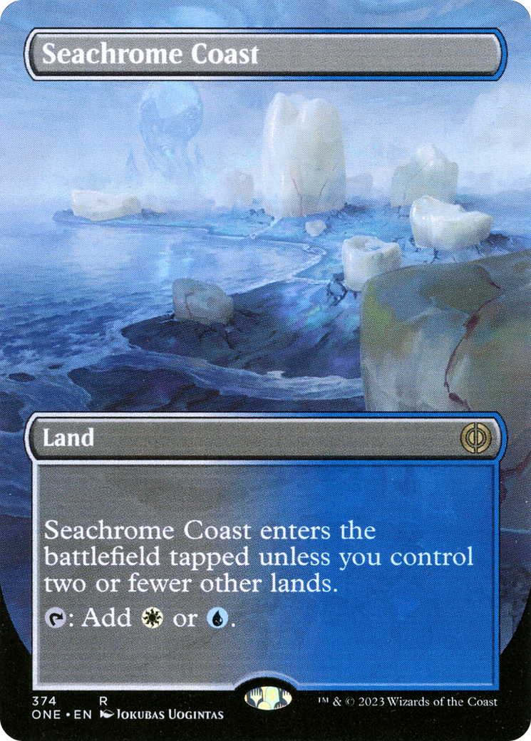 Seachrome Coast (Borderless Alternate Art) [Phyrexia: All Will Be One] | Golgari Games