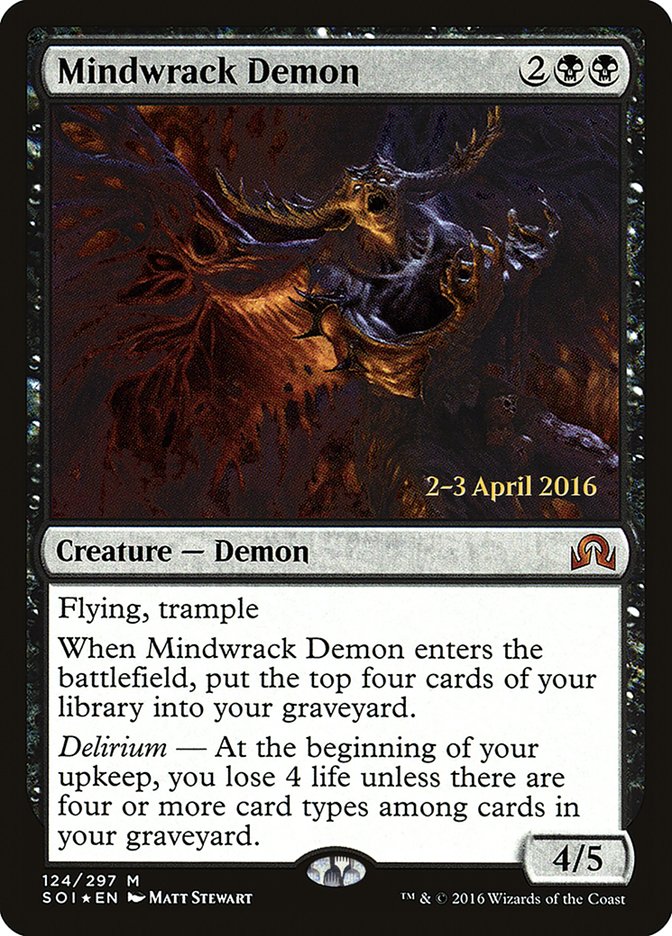 Mindwrack Demon [Shadows over Innistrad Prerelease Promos] | Golgari Games