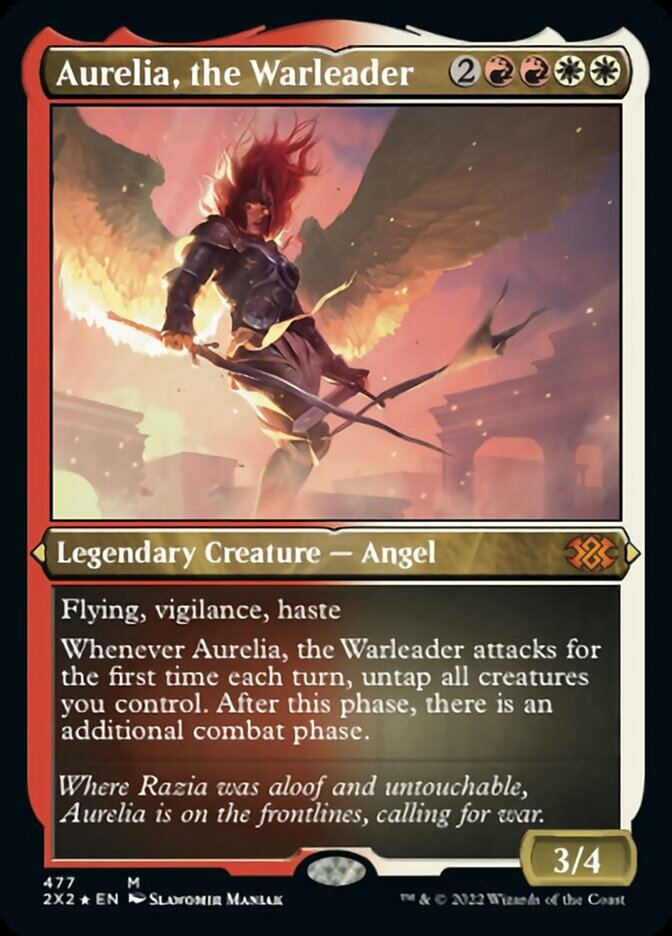 Aurelia, the Warleader (Foil Etched) [Double Masters 2022] | Golgari Games