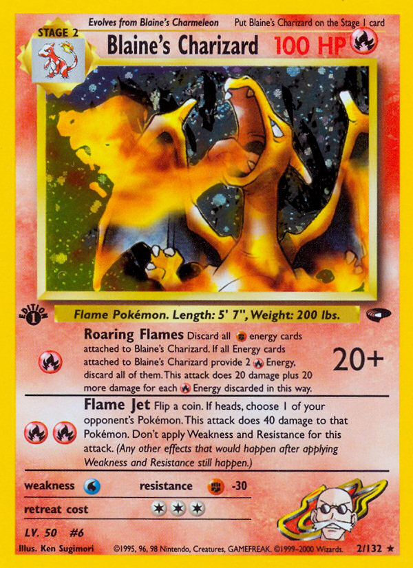 Blaine's Charizard (2/132) [Gym Challenge 1st Edition] | Golgari Games