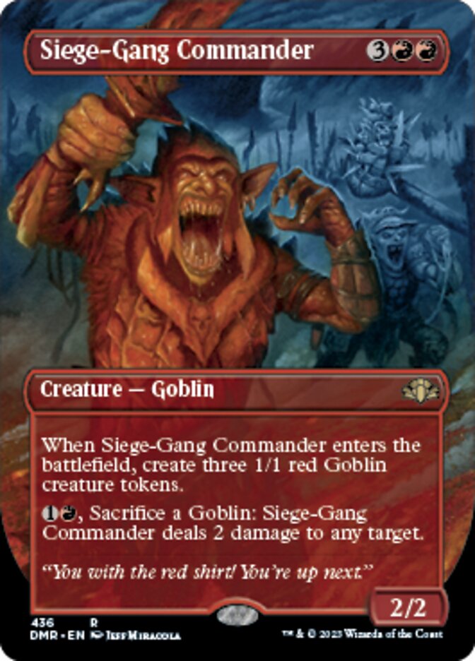 Siege-Gang Commander (Borderless Alternate Art) [Dominaria Remastered] | Local Legends