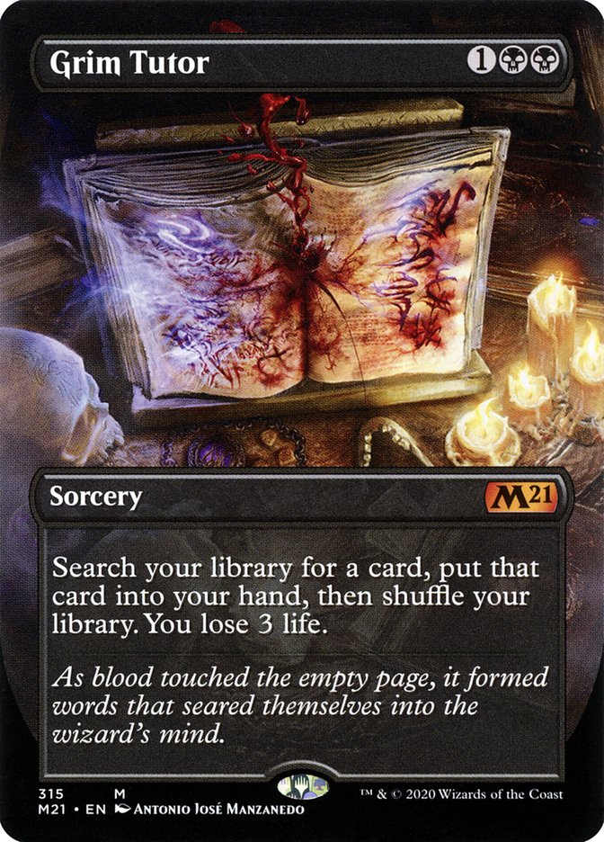 Grim Tutor (Borderless Alternate Art) [Core Set 2021] | Local Legends